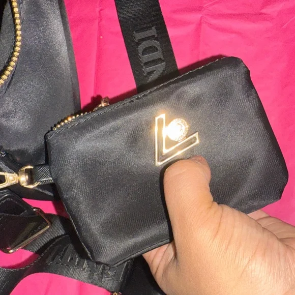 Nylon Valentino Orlandi Black and Gold Crossbody Bag - Picture 6 of 6